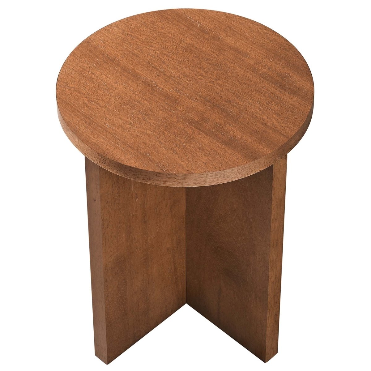 Round Mango Wood Side Table with X Base – 16 Inch - End & Side Tables available at Alpine Outlets in Denver