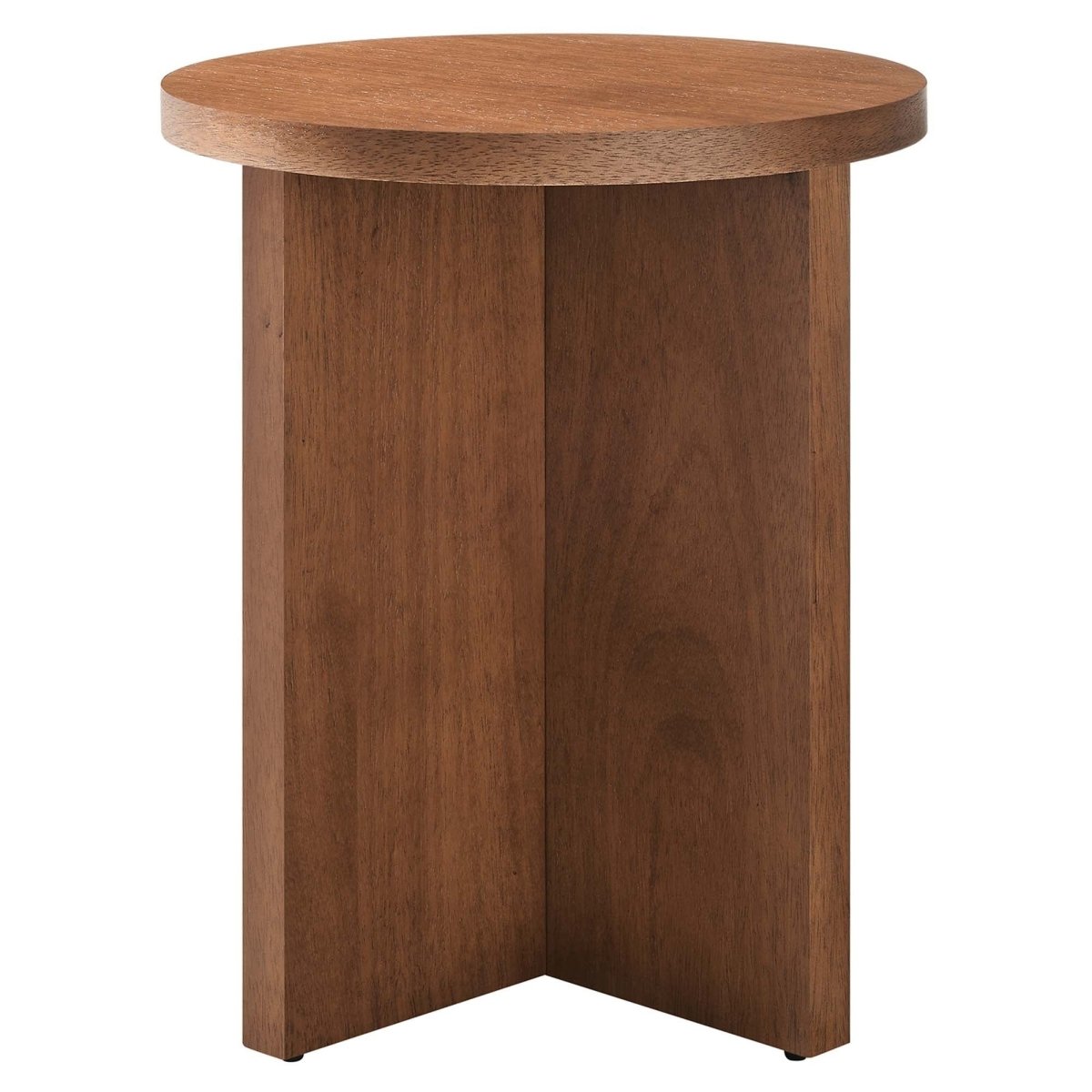 Round Mango Wood Side Table with X Base – 16 Inch - End & Side Tables available at Alpine Outlets in Denver