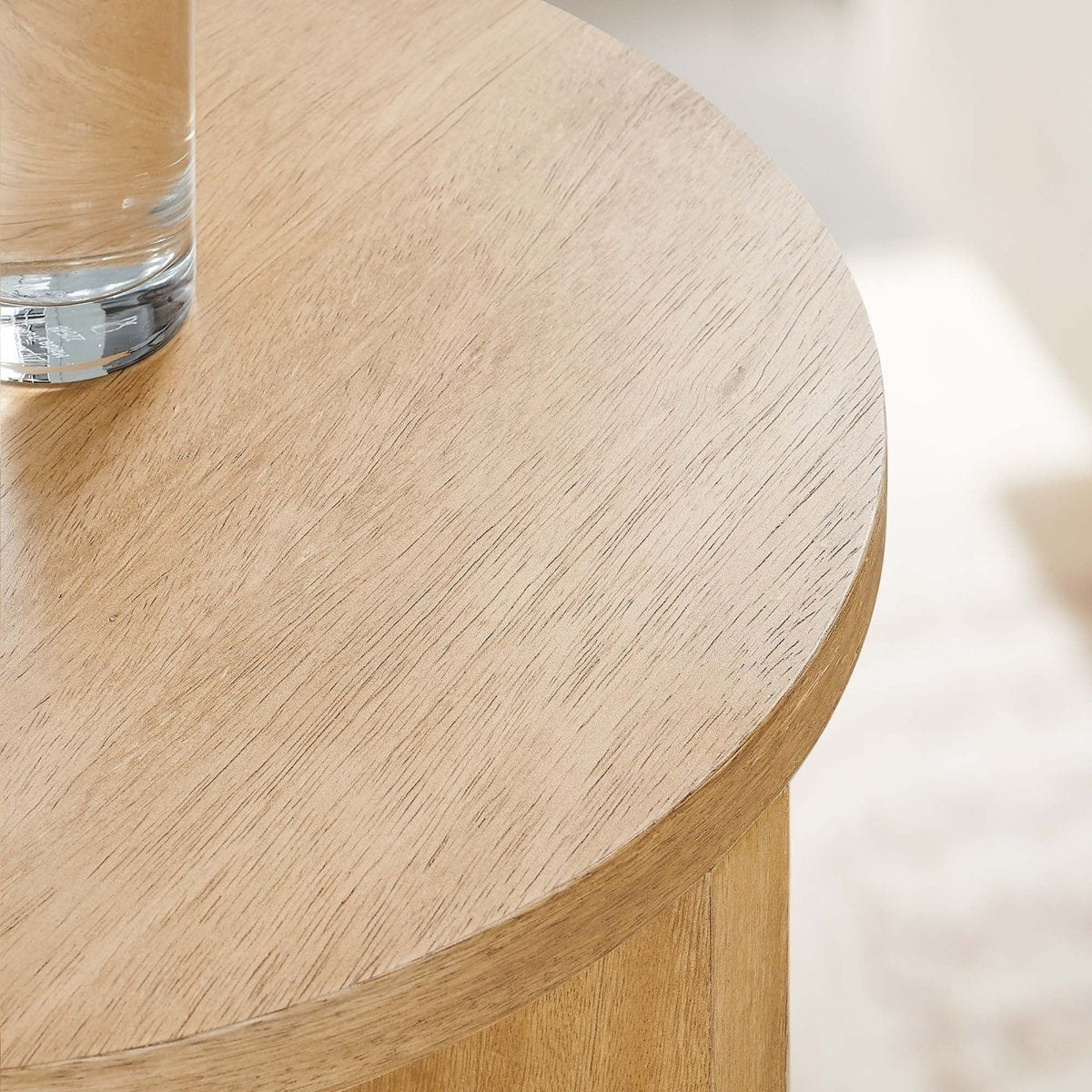 Round Mango Wood Side Table with X Base – 16 Inch - End & Side Tables available at Alpine Outlets in Denver
