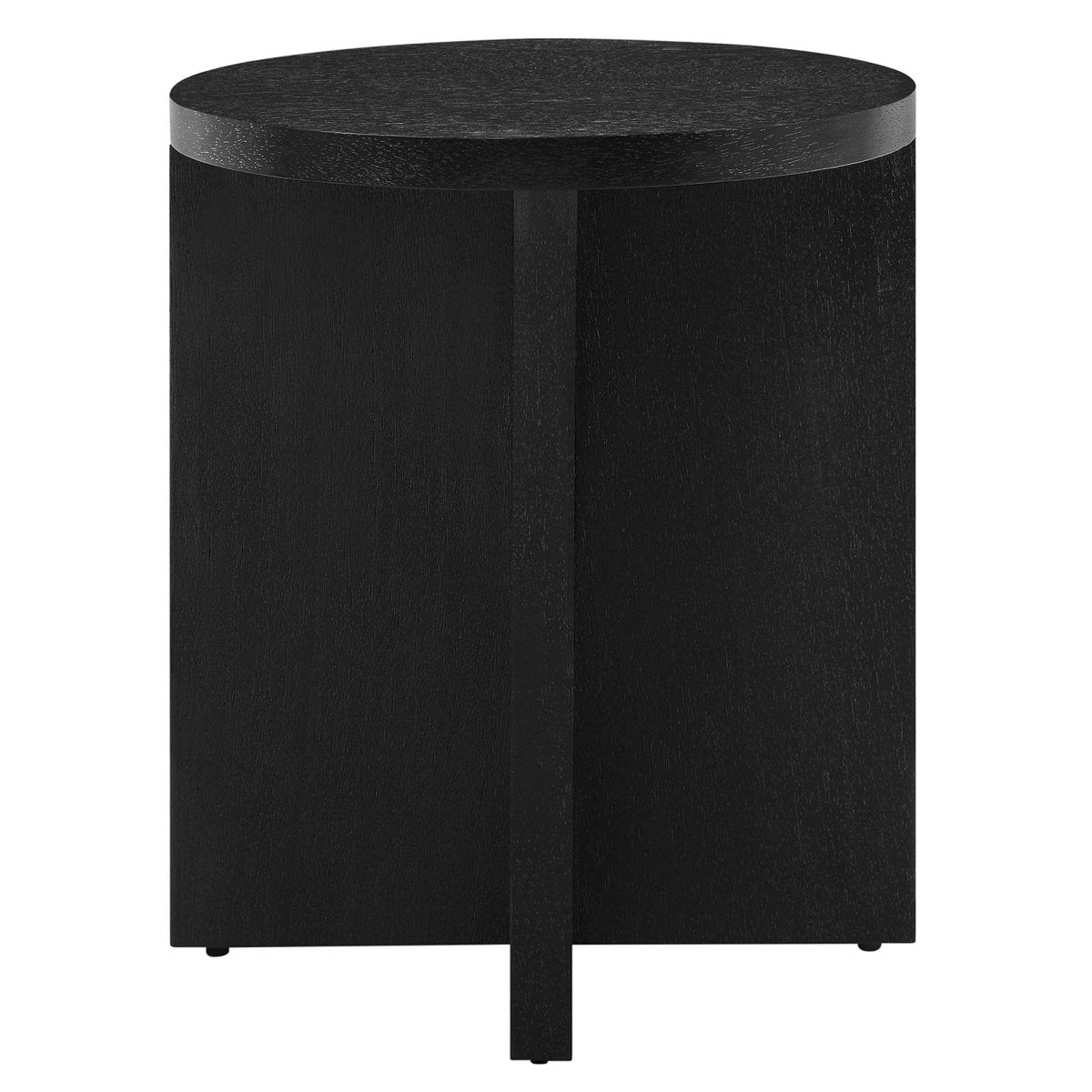 Round Mango Wood Side Table with X Base – 16 Inch - End & Side Tables available at Alpine Outlets in Denver