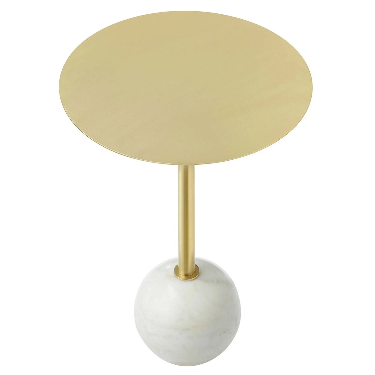 Round Marble Base Side Table with Iron Top β White 14 Inch - End & Side Tables available at Alpine Outlets in Denver