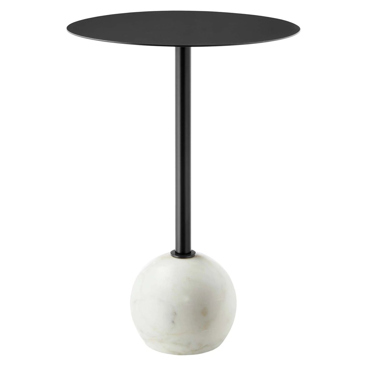 Round Marble Base Side Table with Iron Top β White 14 Inch - End & Side Tables available at Alpine Outlets in Denver