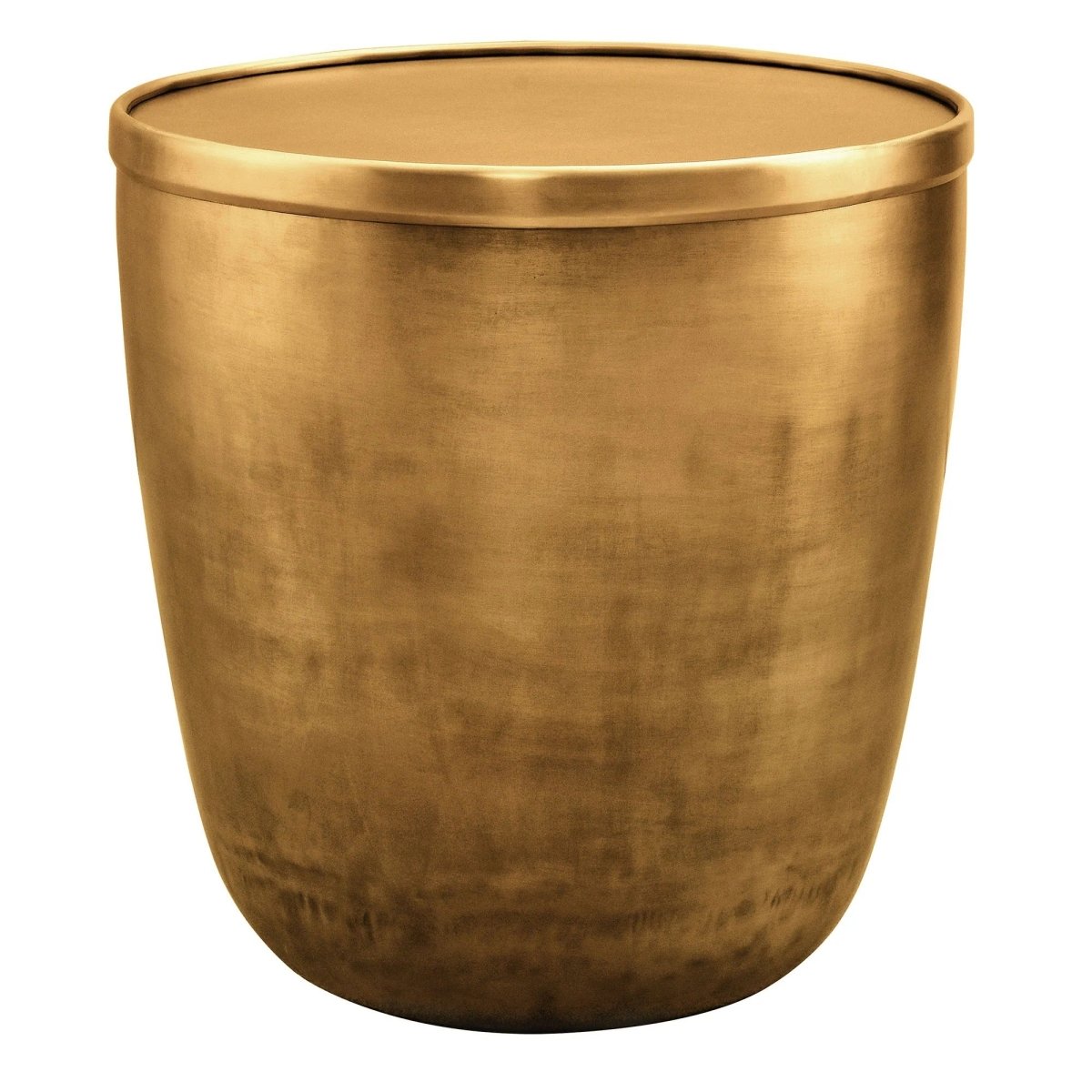 Round Metal Storage Side Table with Lid β Brass 19 Inch - End & Side Tables available at Alpine Outlets in Denver
