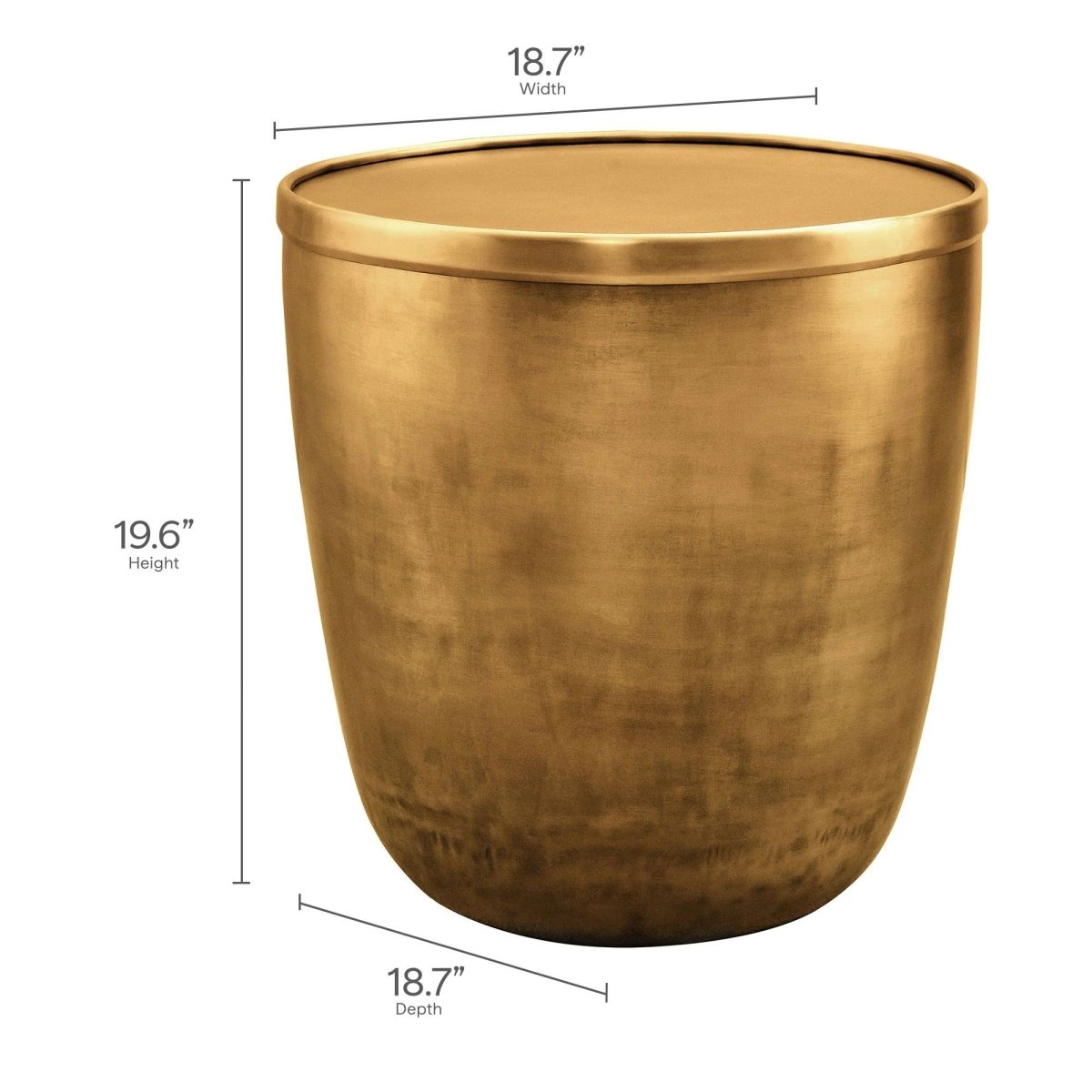 Round Metal Storage Side Table with Lid β Brass 19 Inch - End & Side Tables available at Alpine Outlets in Denver