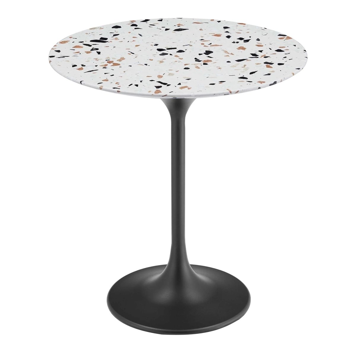 Round Terrazzo Side Table with Pedestal Base – 20 Inch - End & Side Tables available at Alpine Outlets in Denver