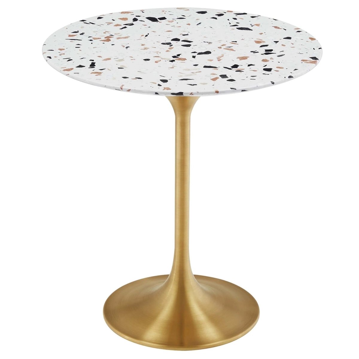 Round Terrazzo Side Table with Pedestal Base – 20 Inch - End & Side Tables available at Alpine Outlets in Denver