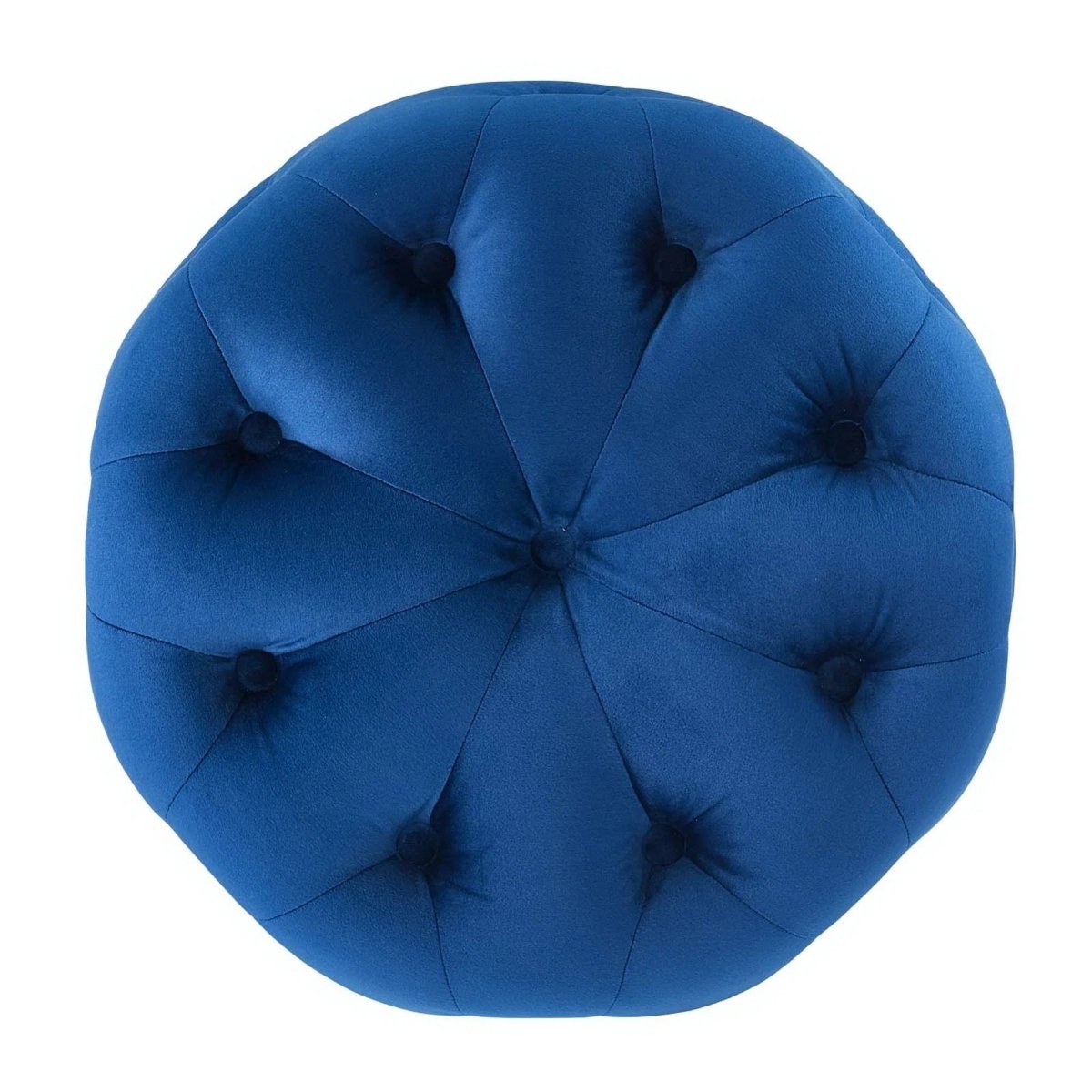Round Tufted Velvet Ottoman – Upholstered Accent 16 Inch - Ottomans available at Alpine Outlets in Denver