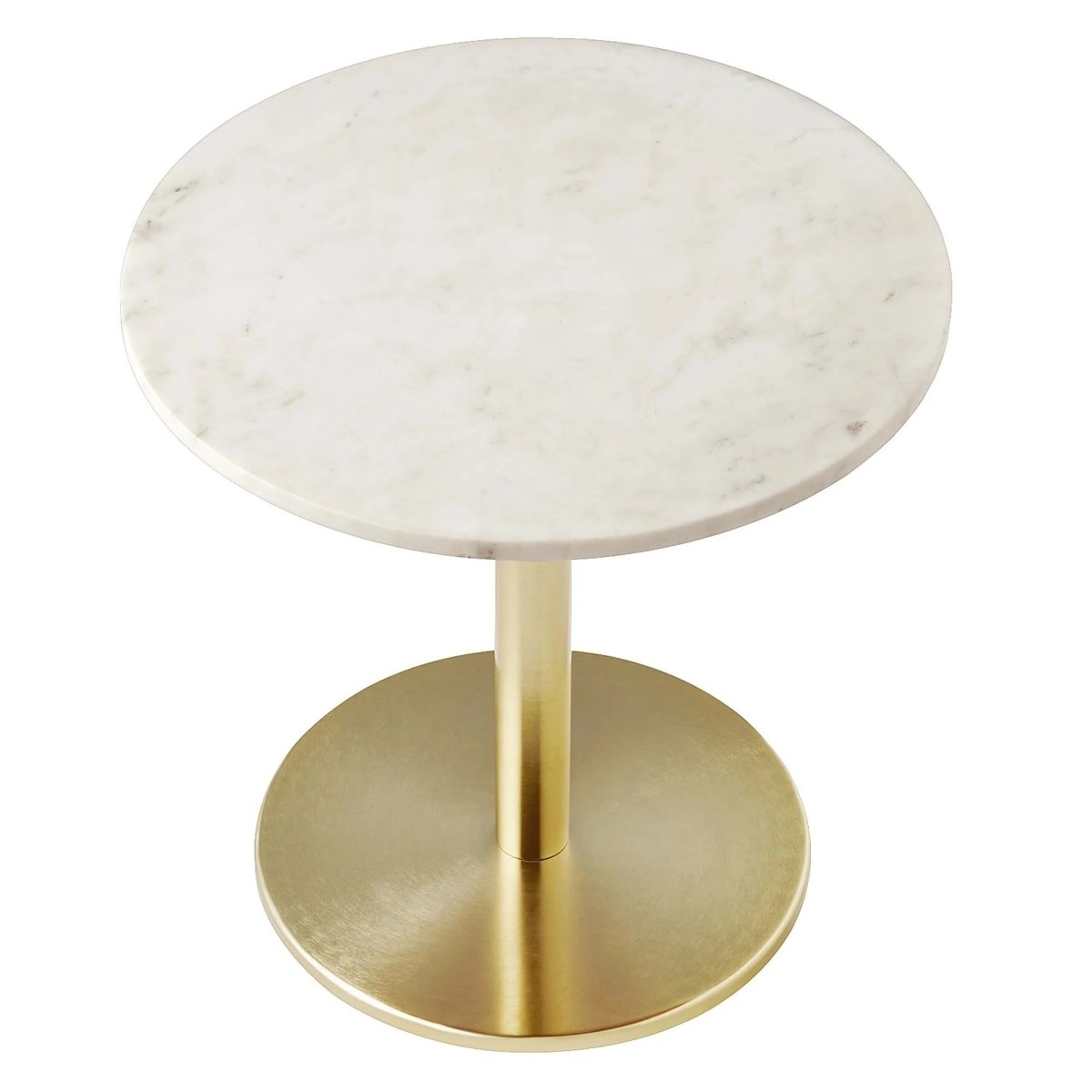 Round White Marble Side Table with Metal Base – 20 Inch - End & Side Tables available at Alpine Outlets in Denver