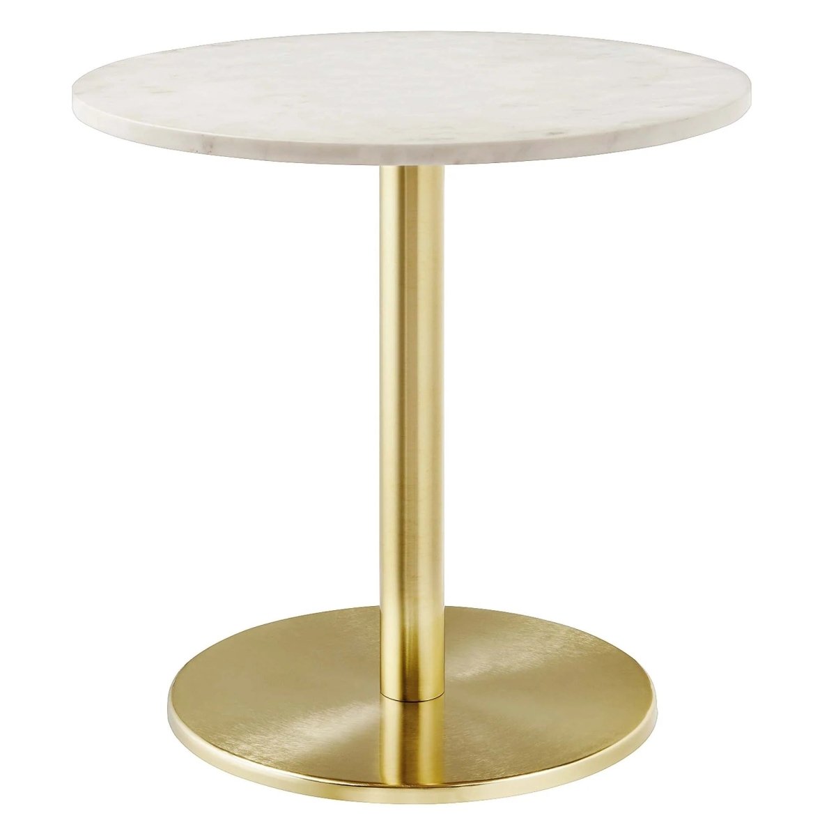 Round White Marble Side Table with Metal Base – 20 Inch - End & Side Tables available at Alpine Outlets in Denver