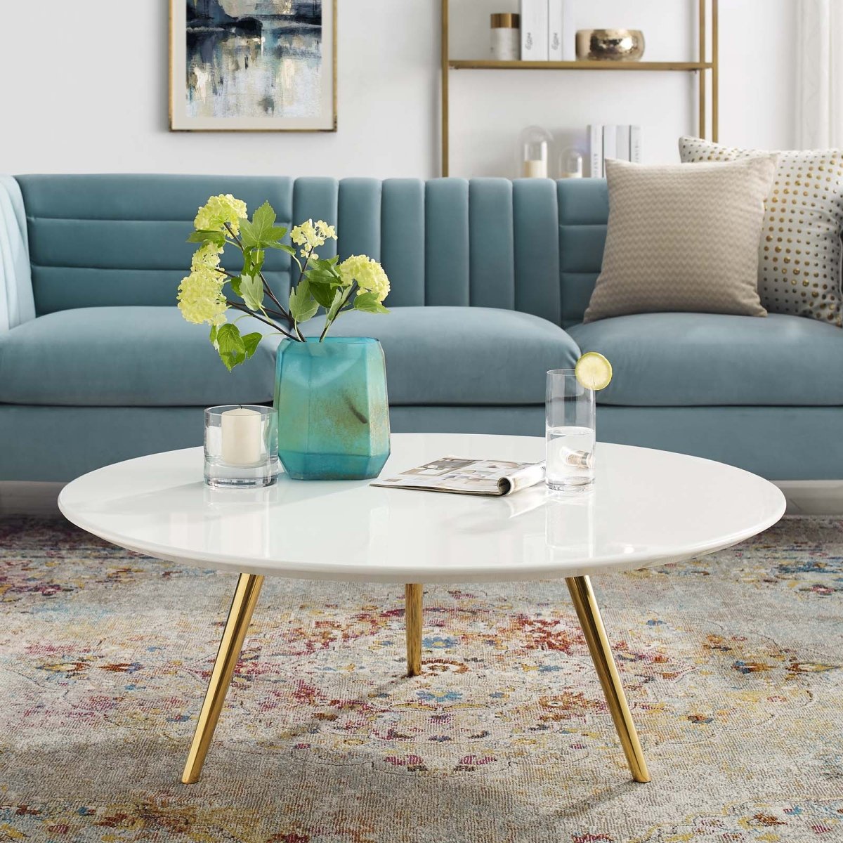 Round Wood Coffee Table with Tripod Base - Coffee Tables available at Alpine Outlets in Denver