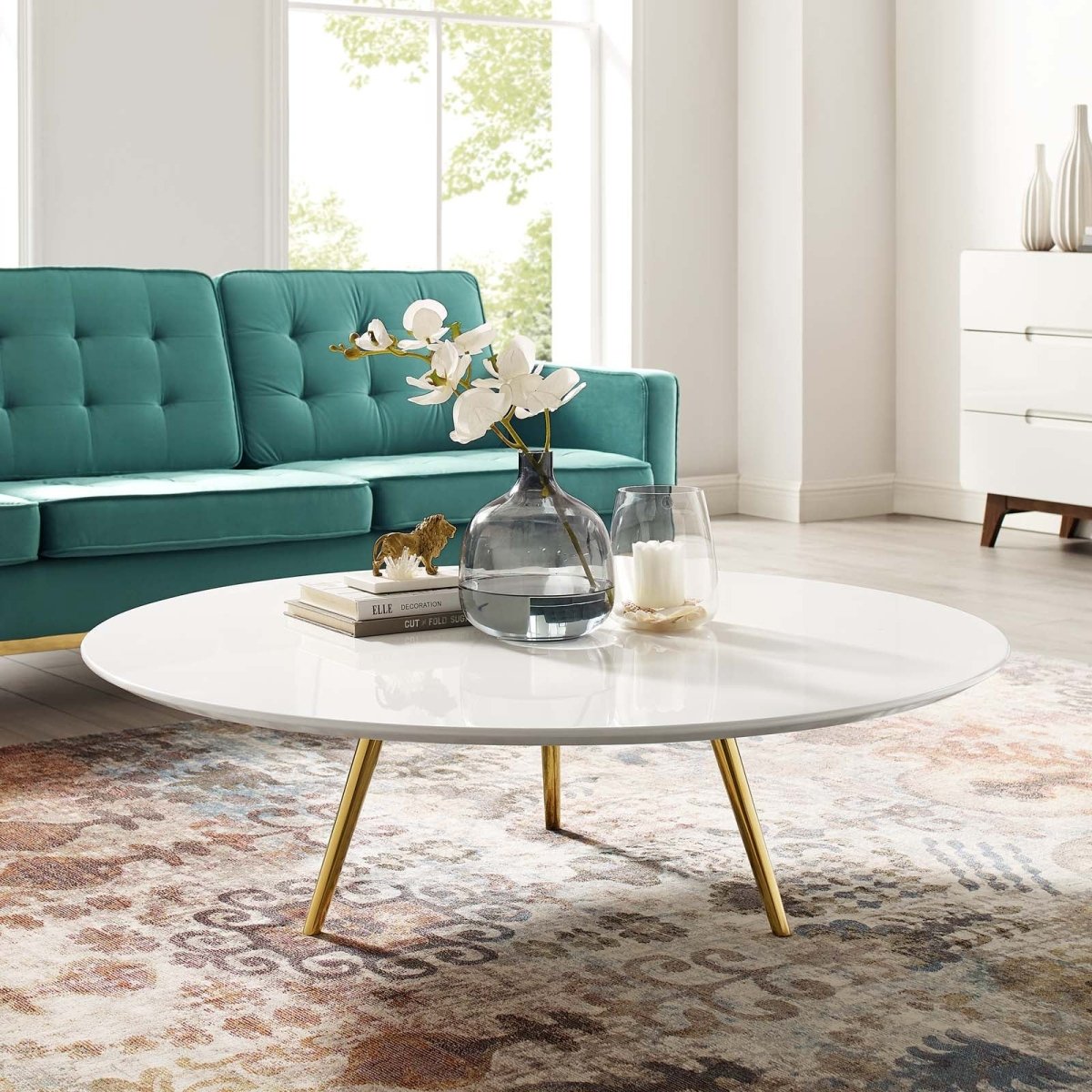 Round Wood Coffee Table with Tripod Base - Coffee Tables available at Alpine Outlets in Denver
