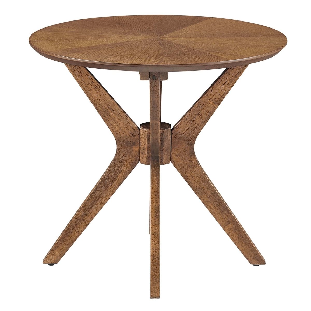 Round Wood Side Table with Intersecting Base – 24 Inch - End & Side Tables available at Alpine Outlets in Denver