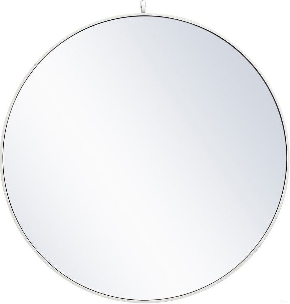 Rowan 42 Inch White Round Wall Mirror with Decorative Hook