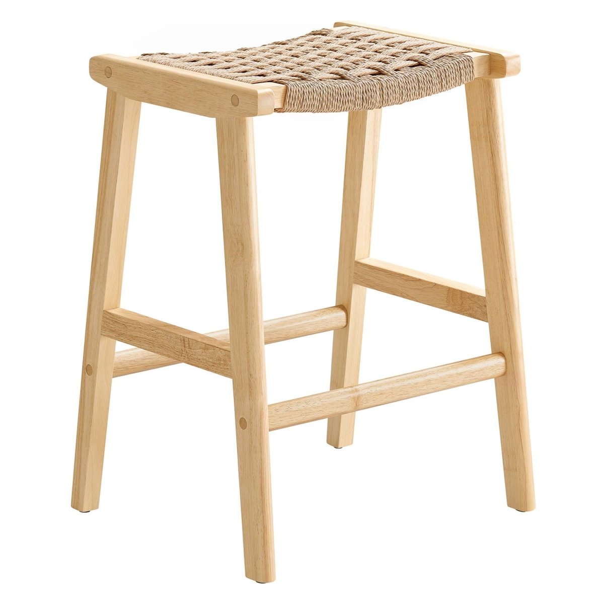 Saoirse Woven Rope Wood Counter Stool Set of 2 - Stools available at Alpine Outlets in Denver