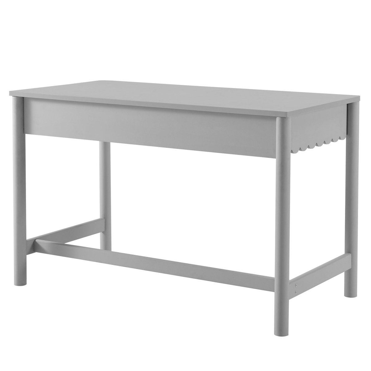 47" Light Gray Scallop Writing Desk with Drawer - Workspace - Alpine Outlets