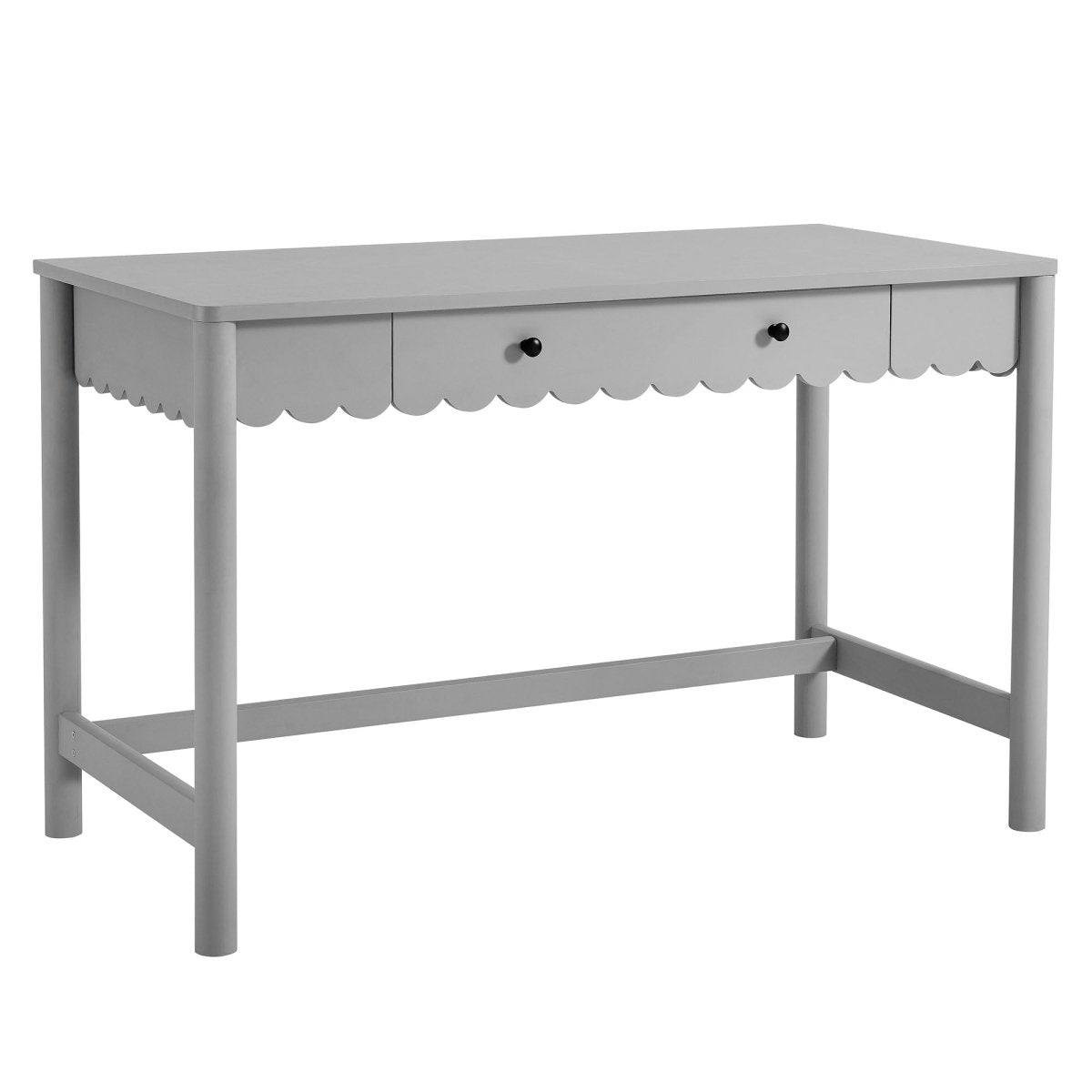 47" Light Gray Scallop Writing Desk with Drawer - Workspace - Alpine Outlets