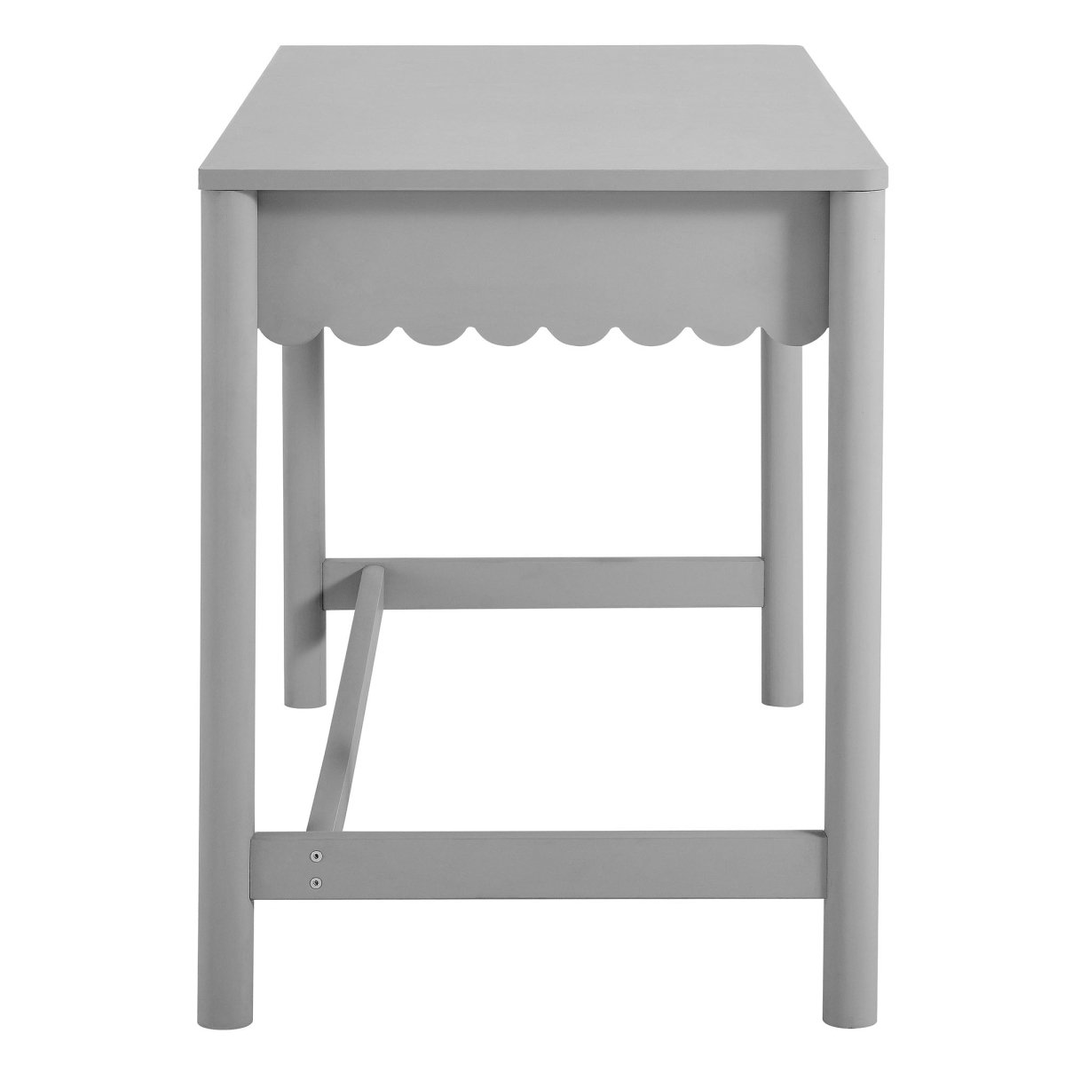 47" Light Gray Scallop Writing Desk with Drawer - Workspace - Alpine Outlets
