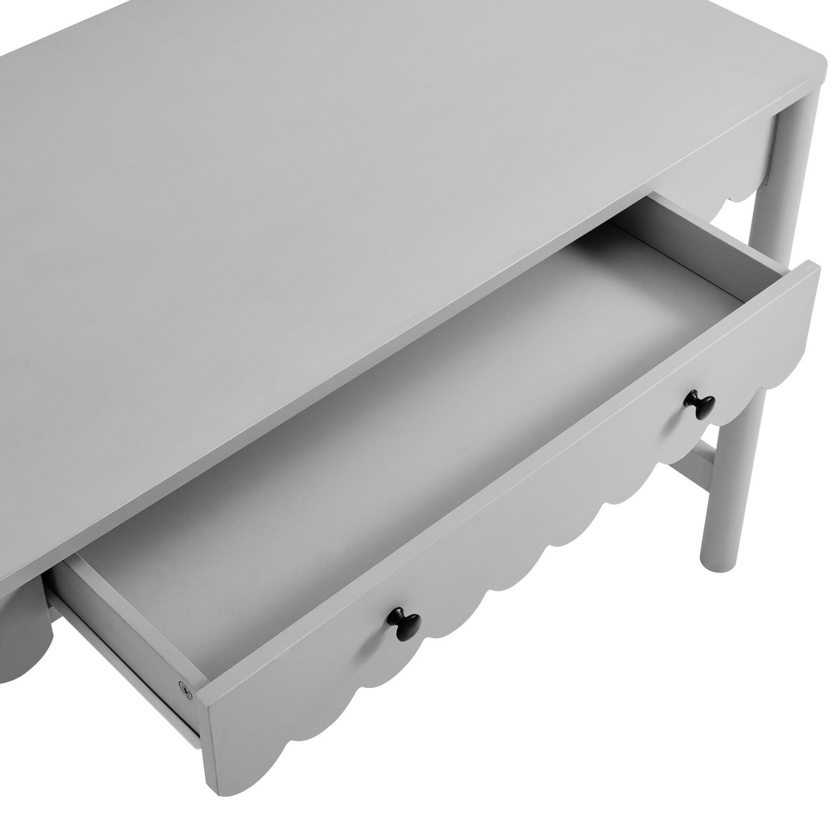 47" Light Gray Scallop Writing Desk with Drawer - Workspace - Alpine Outlets
