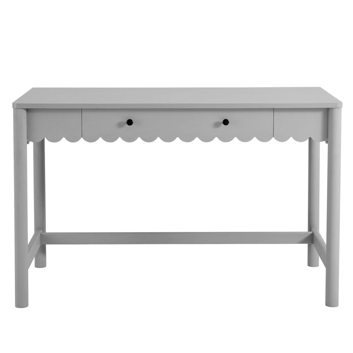 47" Light Gray Scallop Writing Desk with Drawer - Workspace - Alpine Outlets