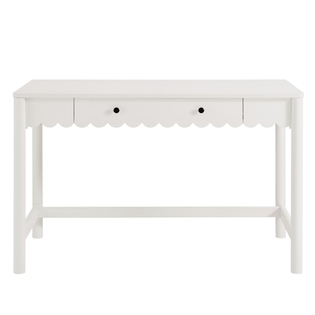 47" White Scallop Writing Desk with Drawer - Workspace - Alpine Outlets