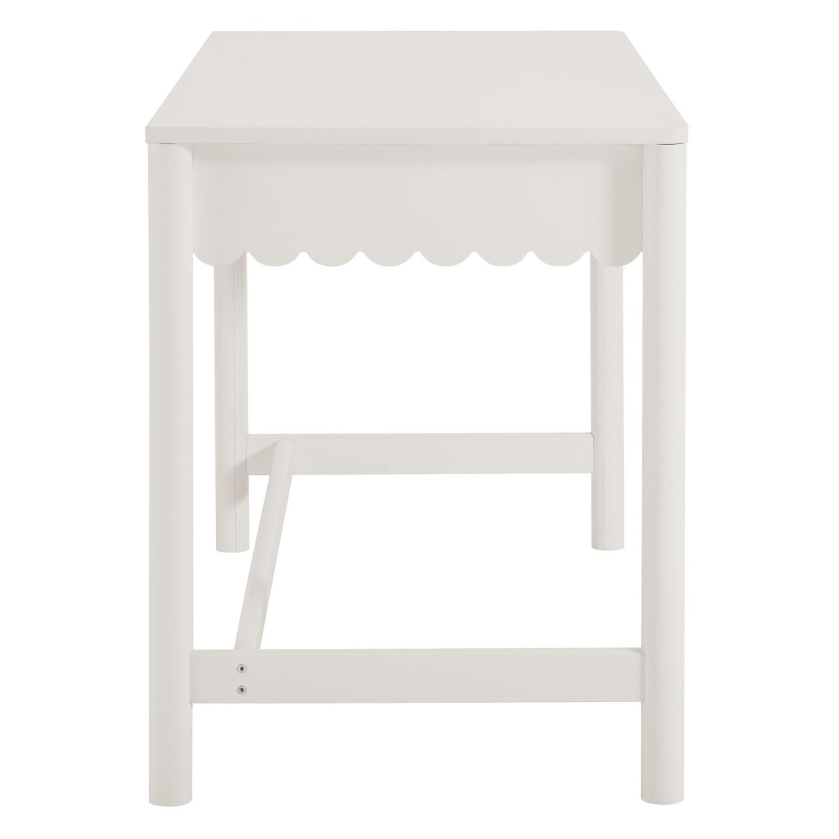 47" White Scallop Writing Desk with Drawer - Workspace - Alpine Outlets