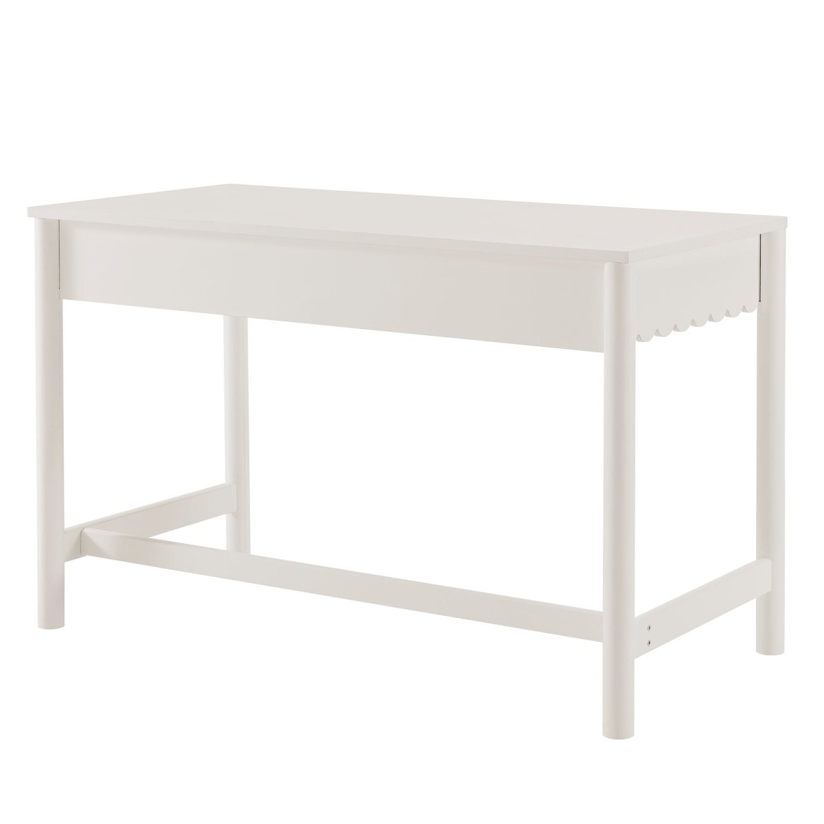 47" White Scallop Writing Desk with Drawer - Workspace - Alpine Outlets