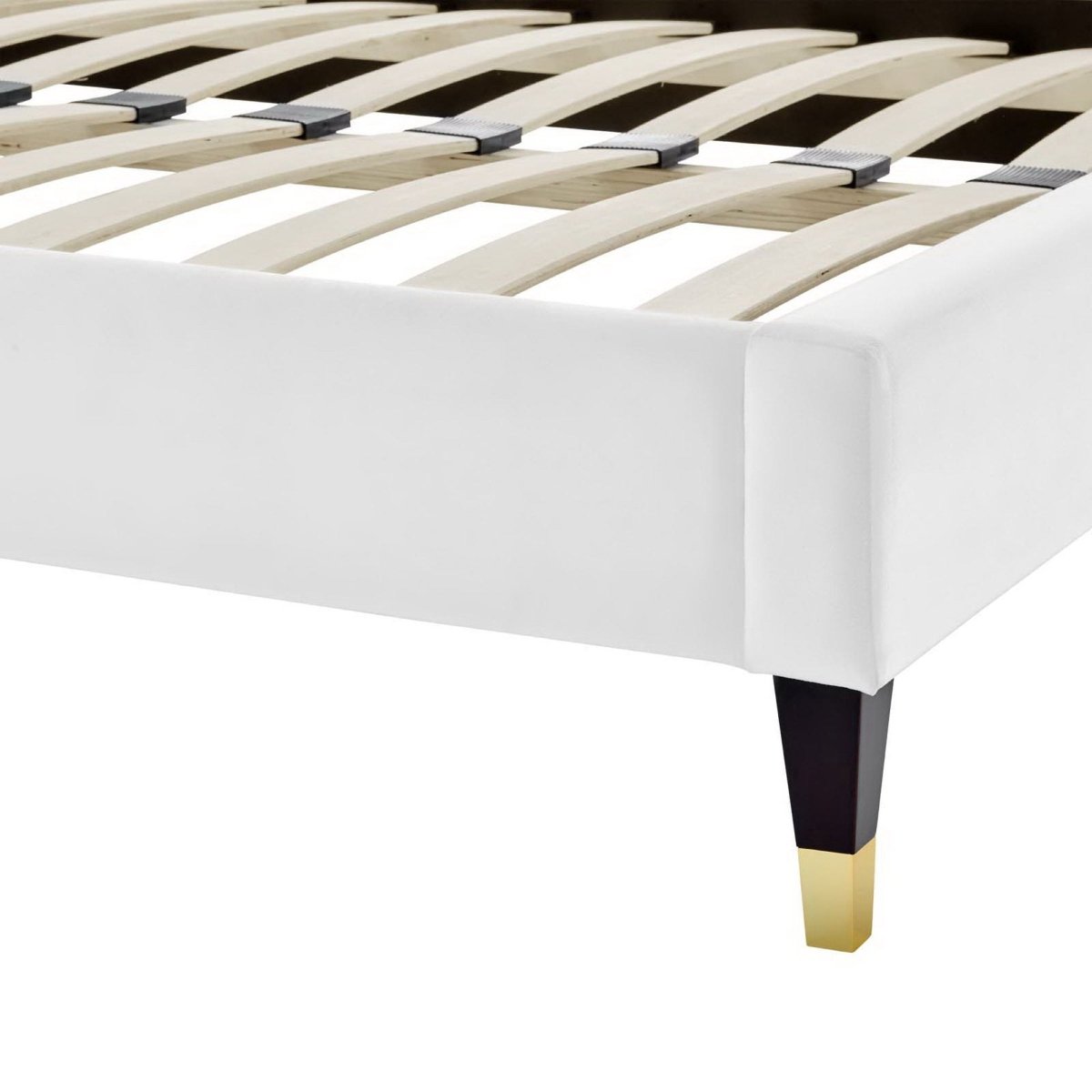 Scalloped Channel Tufted Performance Velvet Queen Platform Bed - Platform Bed available at Alpine Outlets in Denver