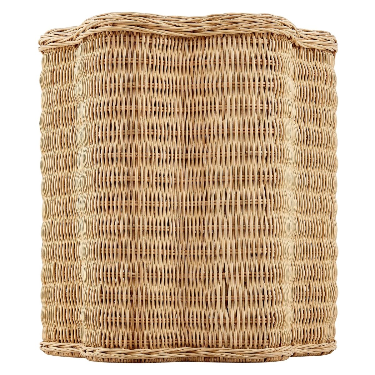 Scalloped Rattan Side Table Flower Design – Natural 17 Inch - End & Side Tables available at Alpine Outlets in Denver