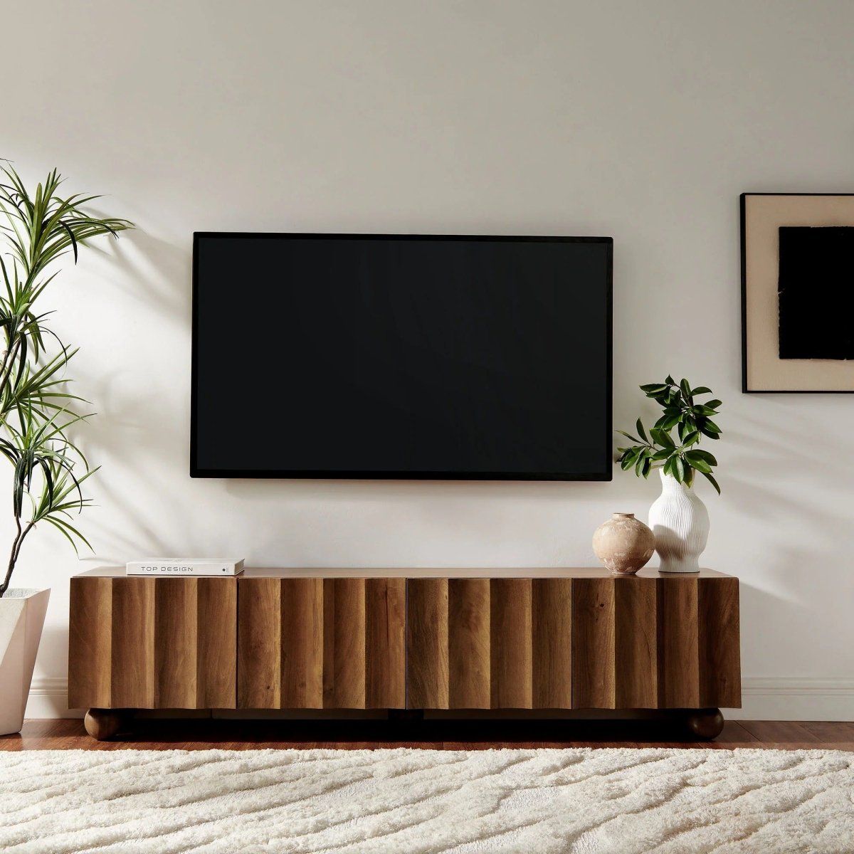 Scalloped Wood TV Stand 71 Inch - TV Stands available at Alpine Outlets in Denver