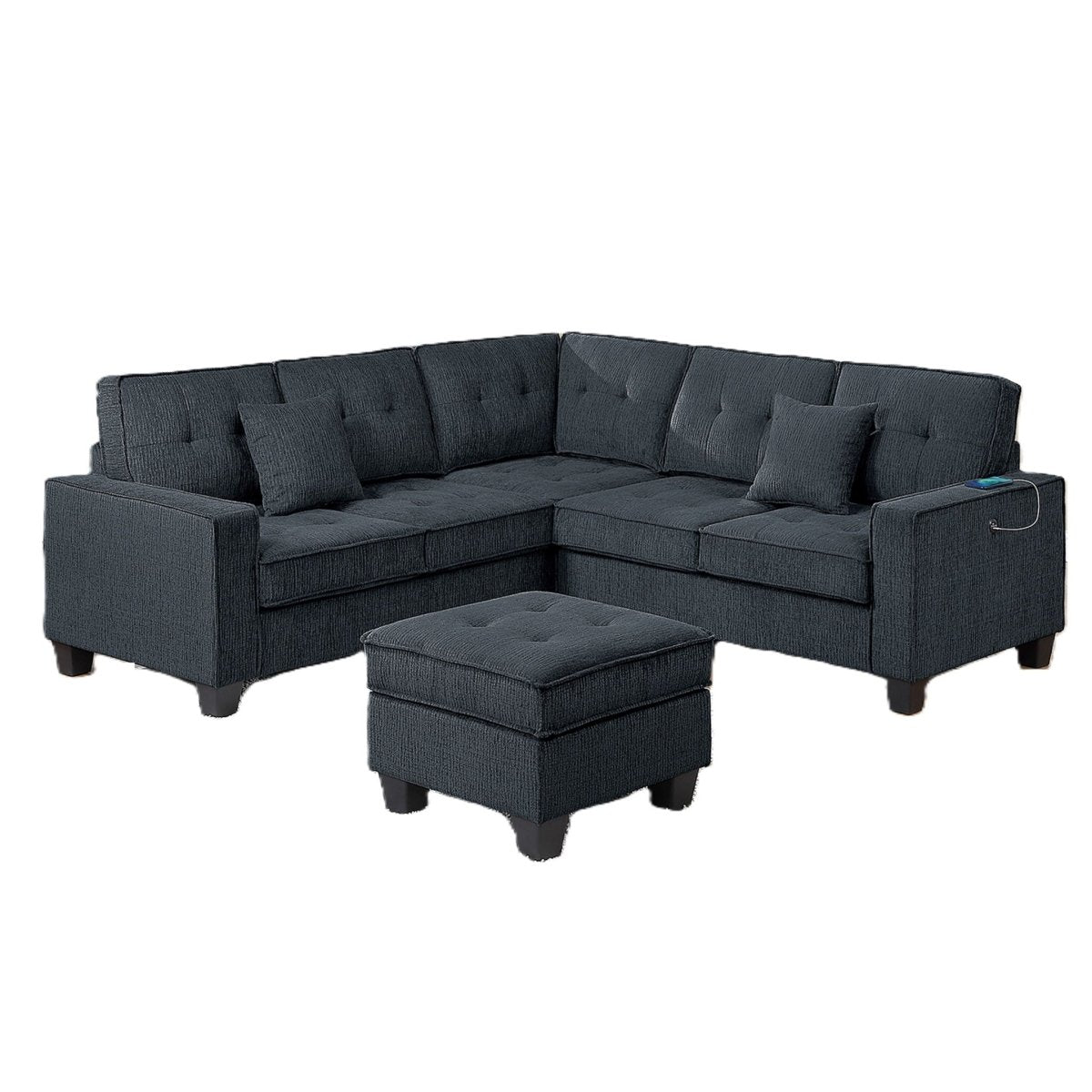 Sectional Set With Corner Wedge Ottoman USB Port - 2 Piece Living Room Sets available at Alpine Outlets in Denver
