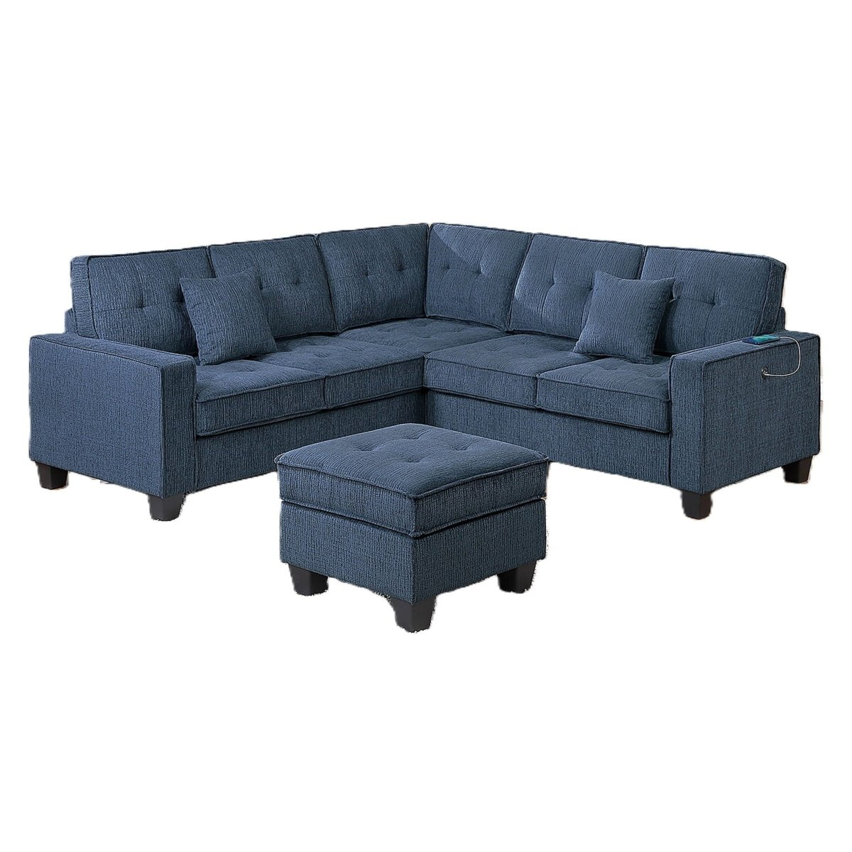 Sectional Set With Corner Wedge Ottoman USB Port - 2 Piece Living Room Sets available at Alpine Outlets in Denver