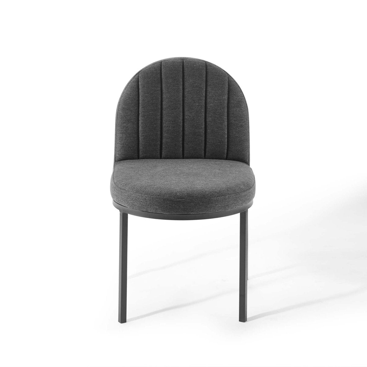 Set of 2 Channel Tufted Clamshell Fabric Dining Side Chairs - Dining Chairs available at Alpine Outlets in Denver