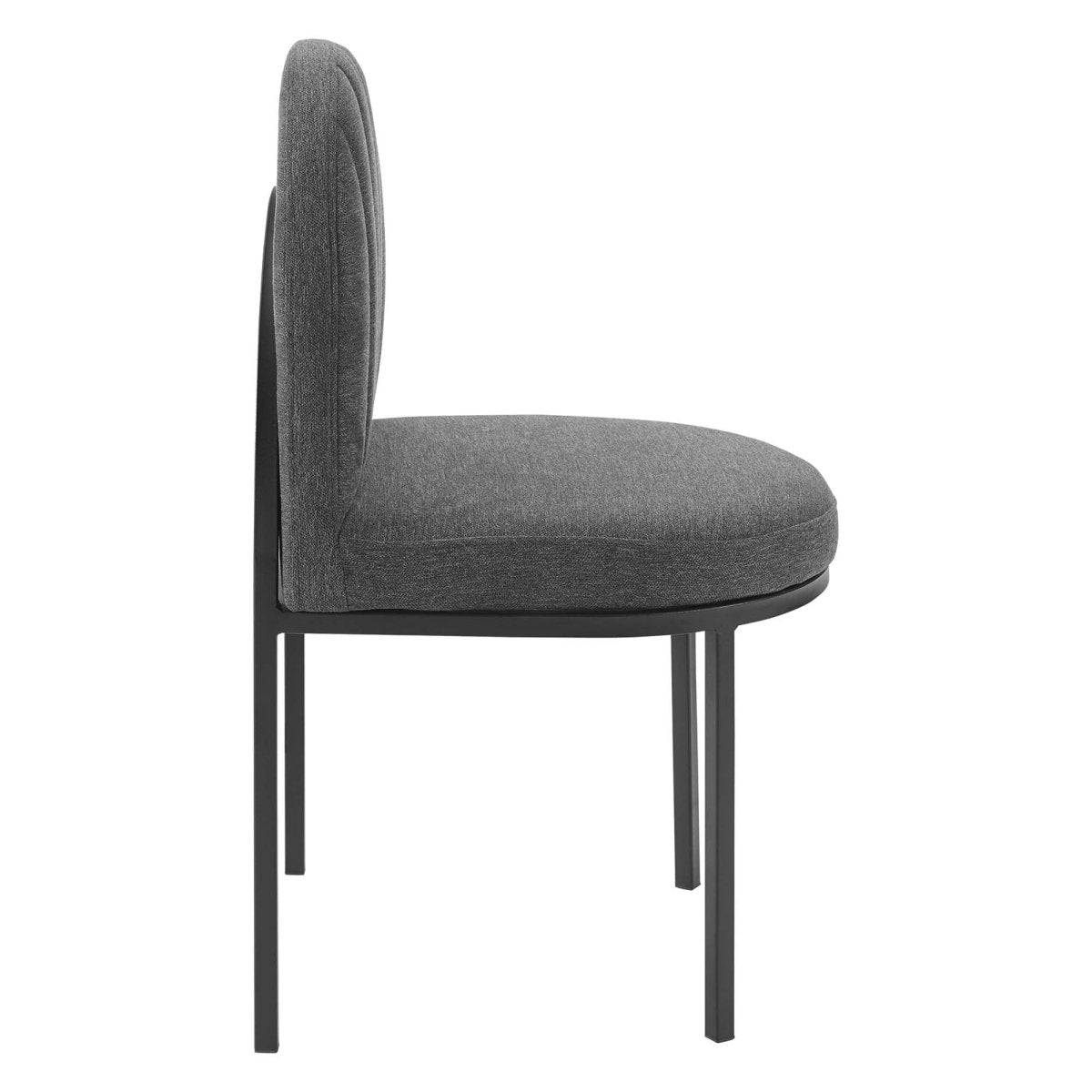 Set of 2 Channel Tufted Clamshell Fabric Dining Side Chairs - Dining Chairs available at Alpine Outlets in Denver