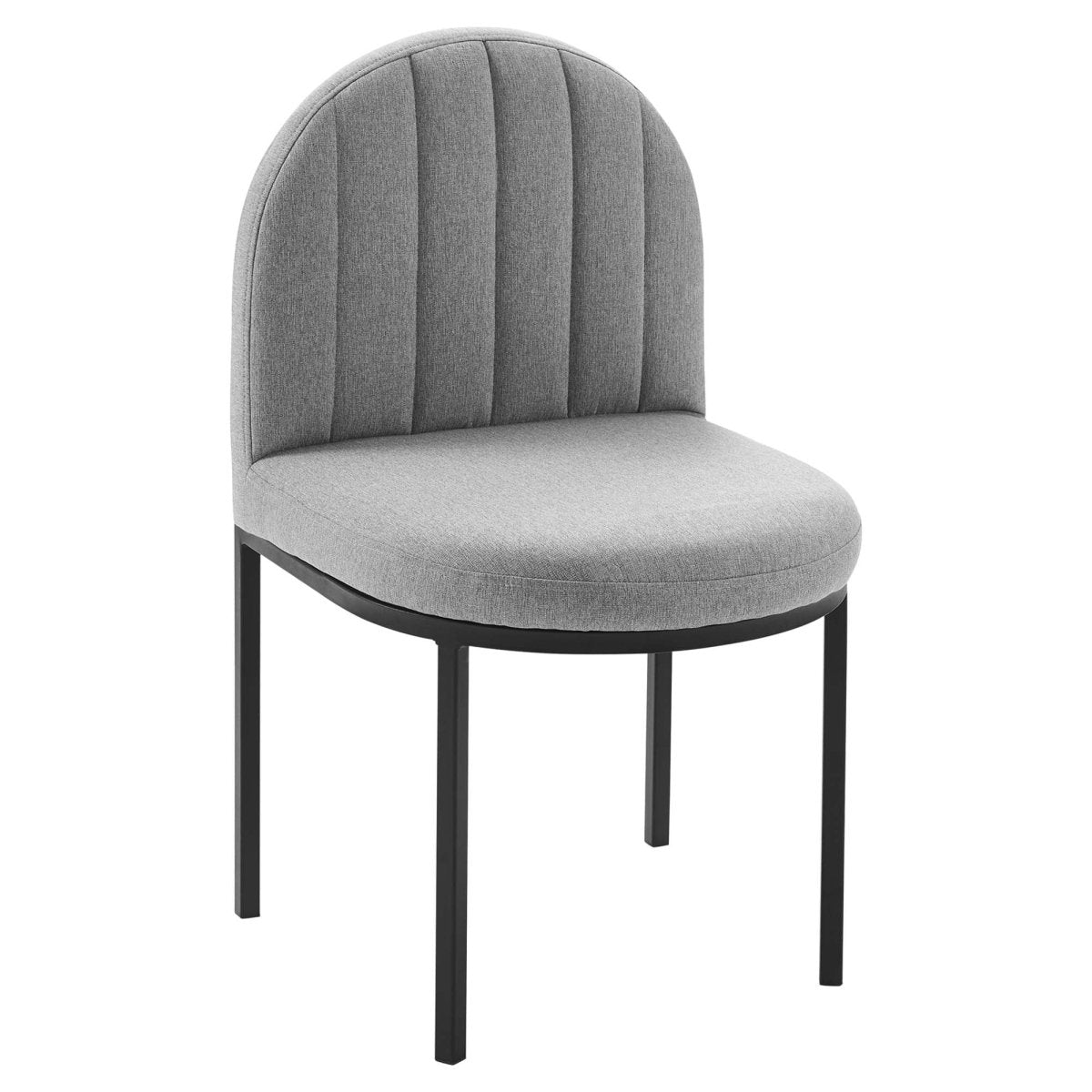 Set of 2 Channel Tufted Clamshell Fabric Dining Side Chairs - Dining Chairs available at Alpine Outlets in Denver