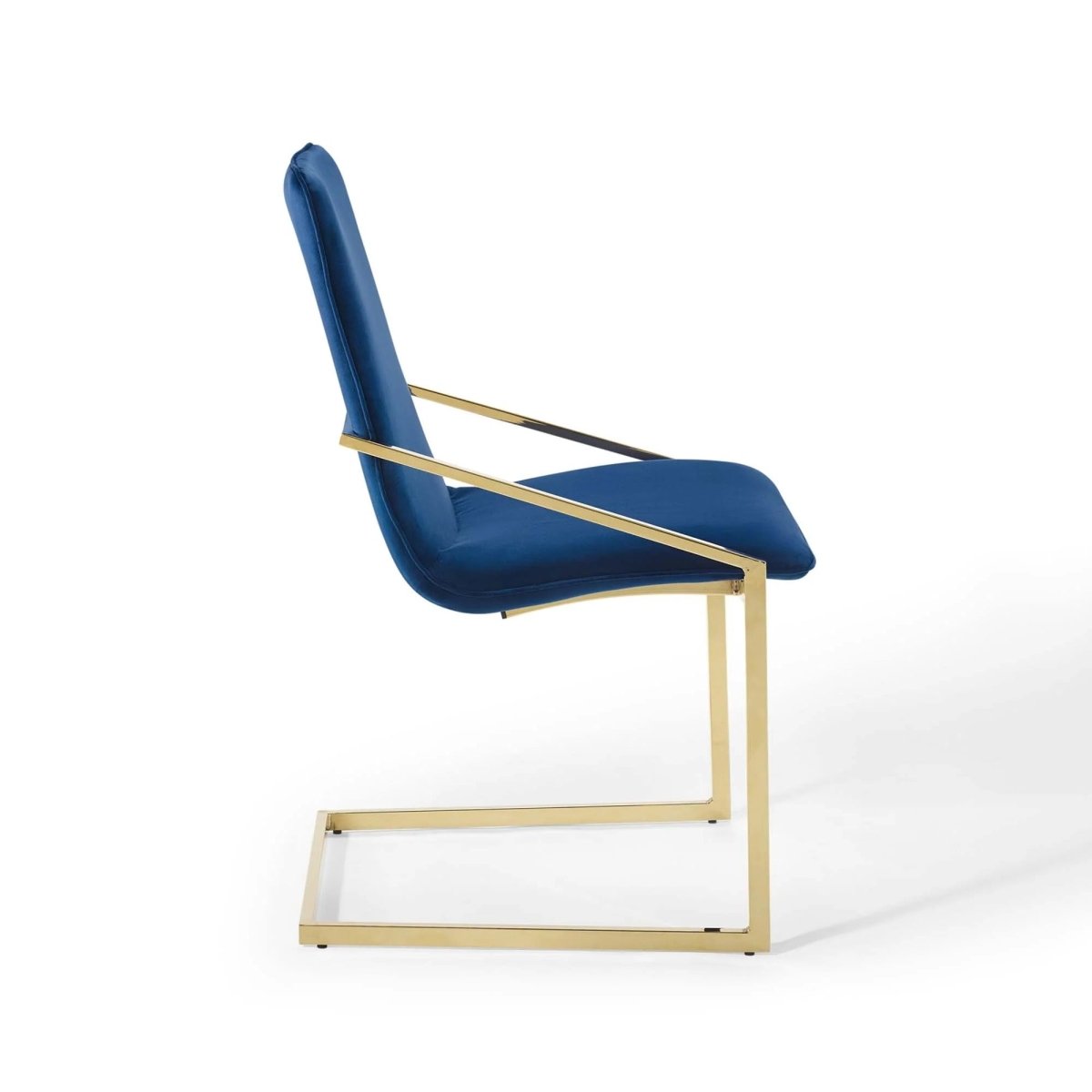 Set of 2 Geometric Gold Stainless Steel Performance Velvet Dining Armchairs - Dining Chairs available at Alpine Outlets in Denver