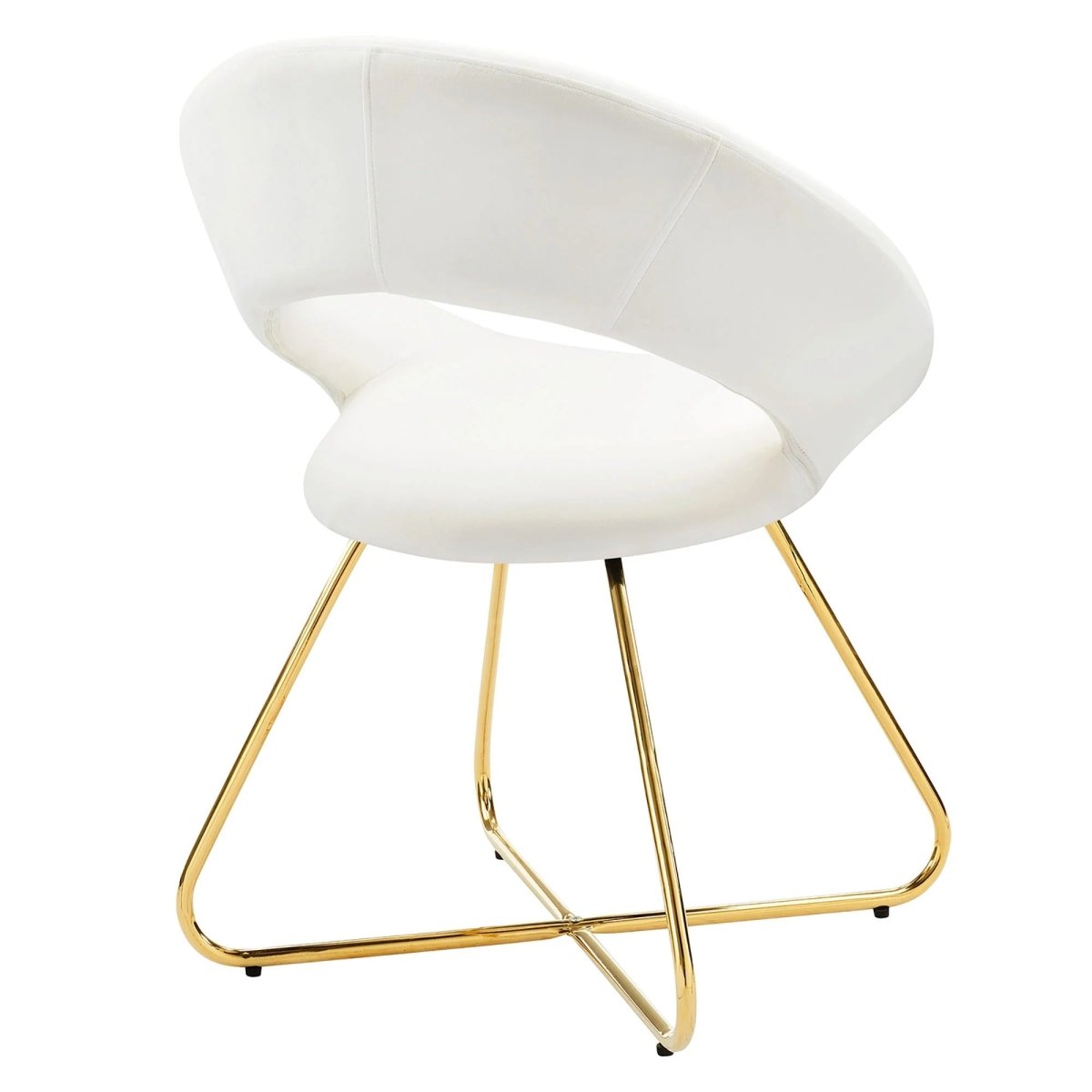 Set of 2 Performance Velvet Circular Dining Chairs with Gold Hairpin Legs - Dining Chairs available at Alpine Outlets in Denver