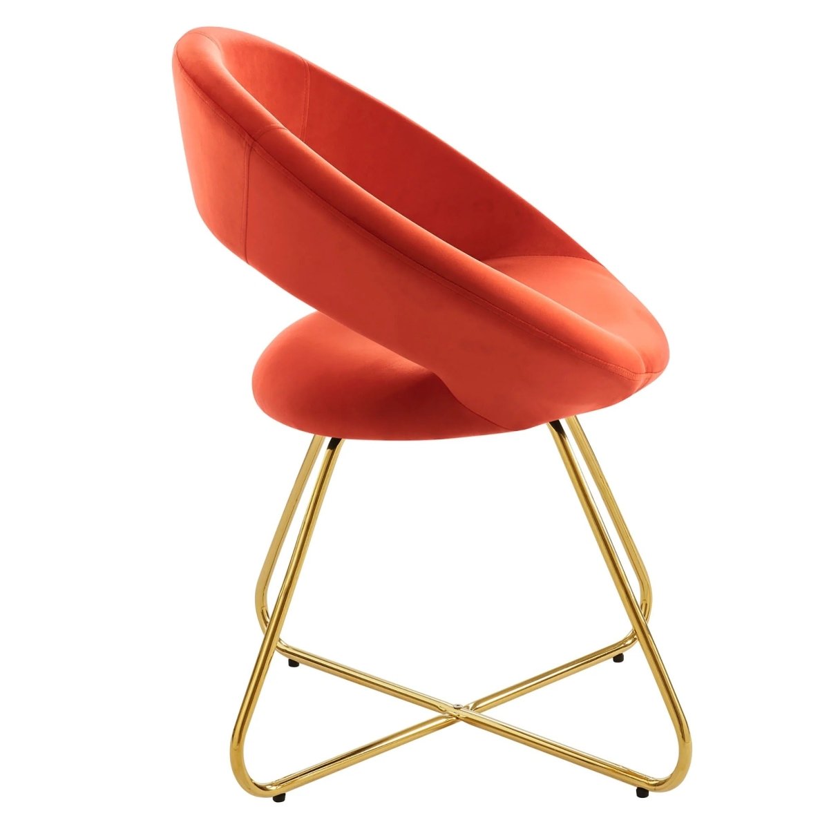 Set of 2 Performance Velvet Circular Dining Chairs with Gold Hairpin Legs - Dining Chairs available at Alpine Outlets in Denver