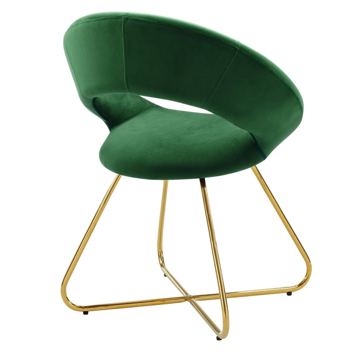 Set of 2 Performance Velvet Circular Dining Chairs with Gold Hairpin Legs - Dining Chairs available at Alpine Outlets in Denver