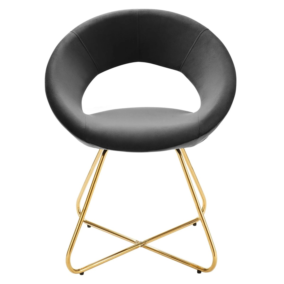 Set of 2 Performance Velvet Circular Dining Chairs with Gold Hairpin Legs - Dining Chairs available at Alpine Outlets in Denver