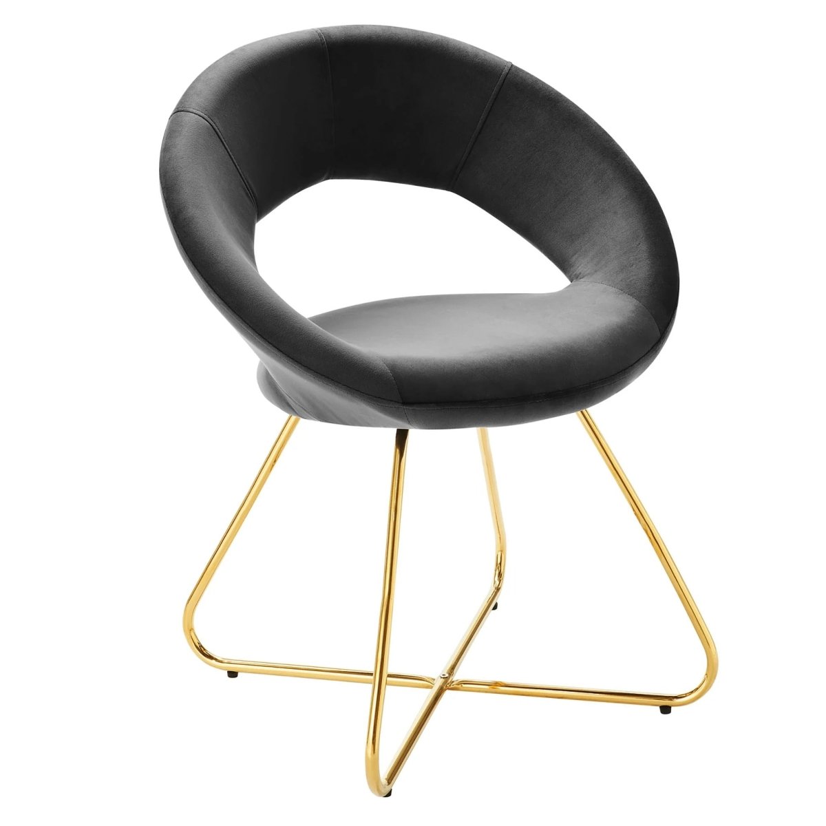Set of 2 Performance Velvet Circular Dining Chairs with Gold Hairpin Legs - Dining Chairs available at Alpine Outlets in Denver