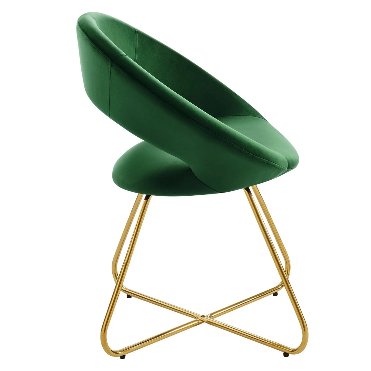 Set of 2 Performance Velvet Circular Dining Chairs with Gold Hairpin Legs - Dining Chairs available at Alpine Outlets in Denver