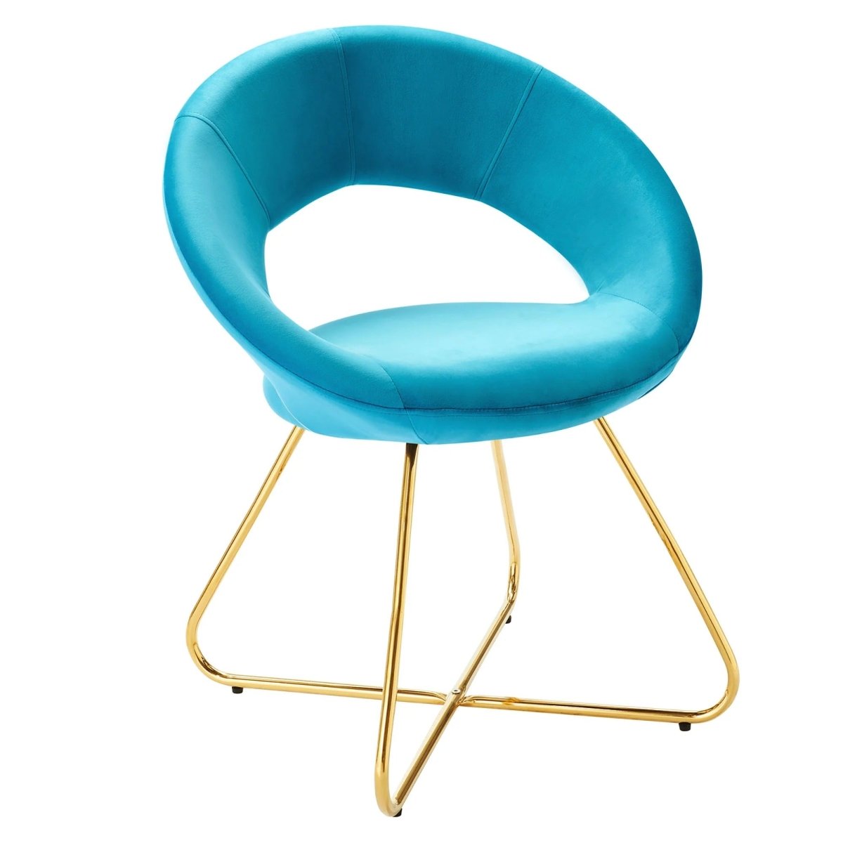 Set of 2 Performance Velvet Circular Dining Chairs with Gold Hairpin Legs - Dining Chairs available at Alpine Outlets in Denver