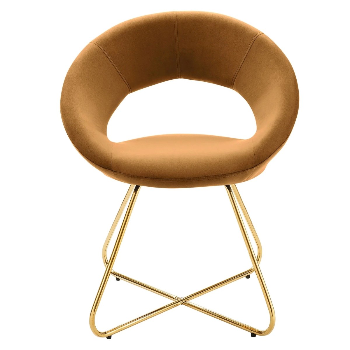 Set of 2 Performance Velvet Circular Dining Chairs with Gold Hairpin Legs - Dining Chairs available at Alpine Outlets in Denver