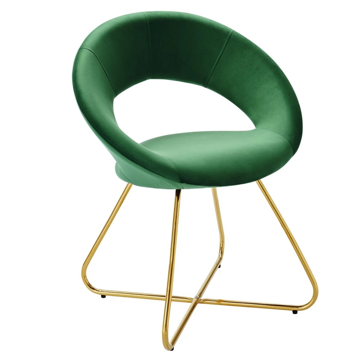Set of 2 Performance Velvet Circular Dining Chairs with Gold Hairpin Legs - Dining Chairs available at Alpine Outlets in Denver