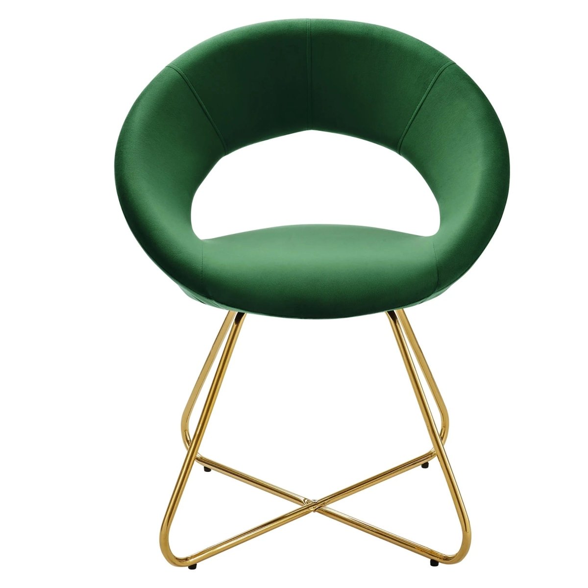 Set of 2 Performance Velvet Circular Dining Chairs with Gold Hairpin Legs - Dining Chairs available at Alpine Outlets in Denver