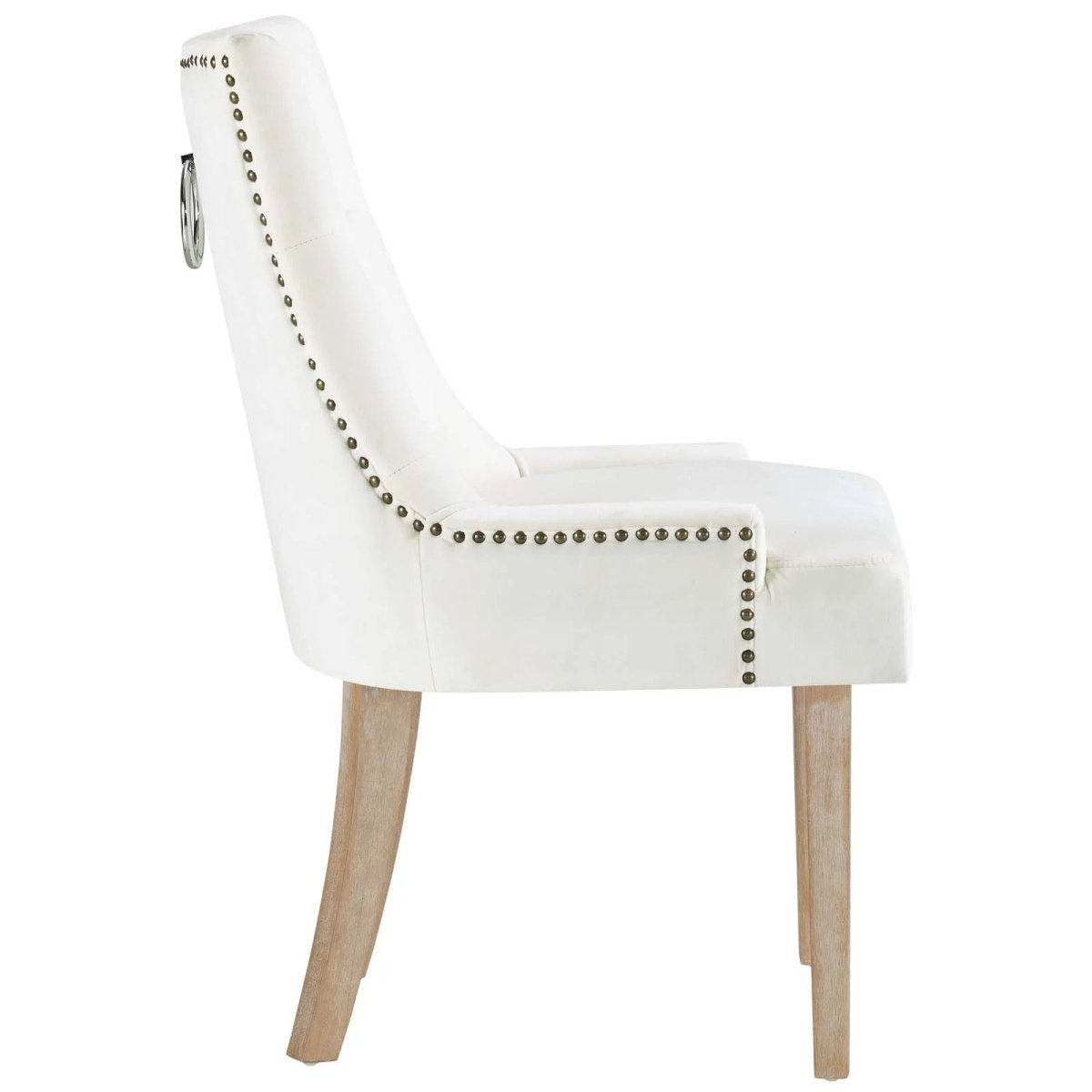 Set of 2 Tufted Performance Velvet Dining Chairs with Nailhead Trim and Back Ring - Dining Chairs available at Alpine Outlets in Denver