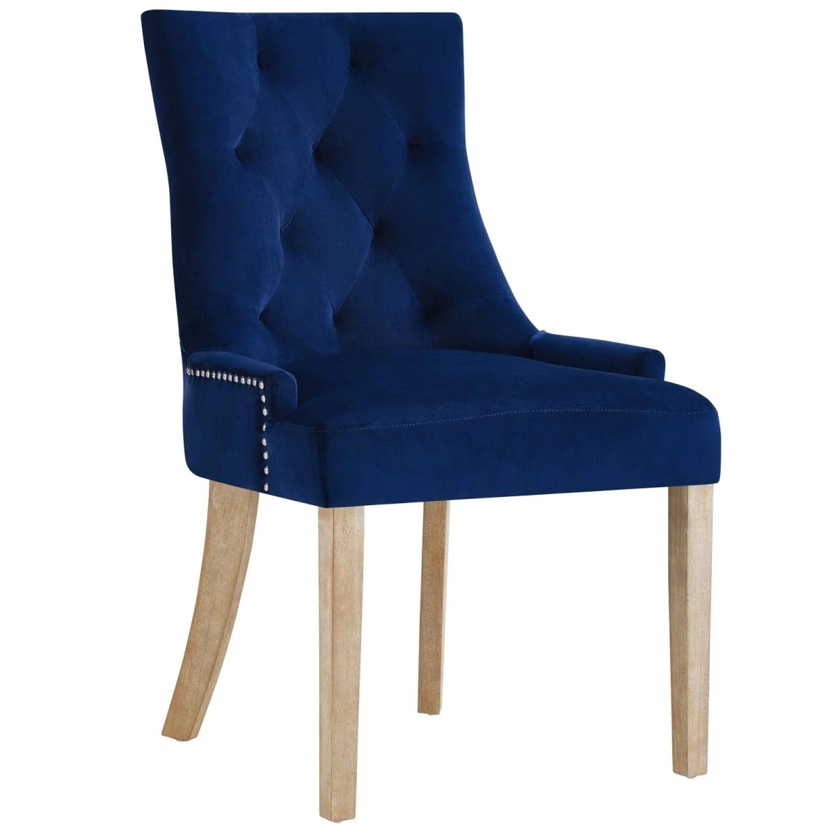 Set of 2 Tufted Performance Velvet Dining Chairs with Nailhead Trim and Back Ring - Dining Chairs available at Alpine Outlets in Denver