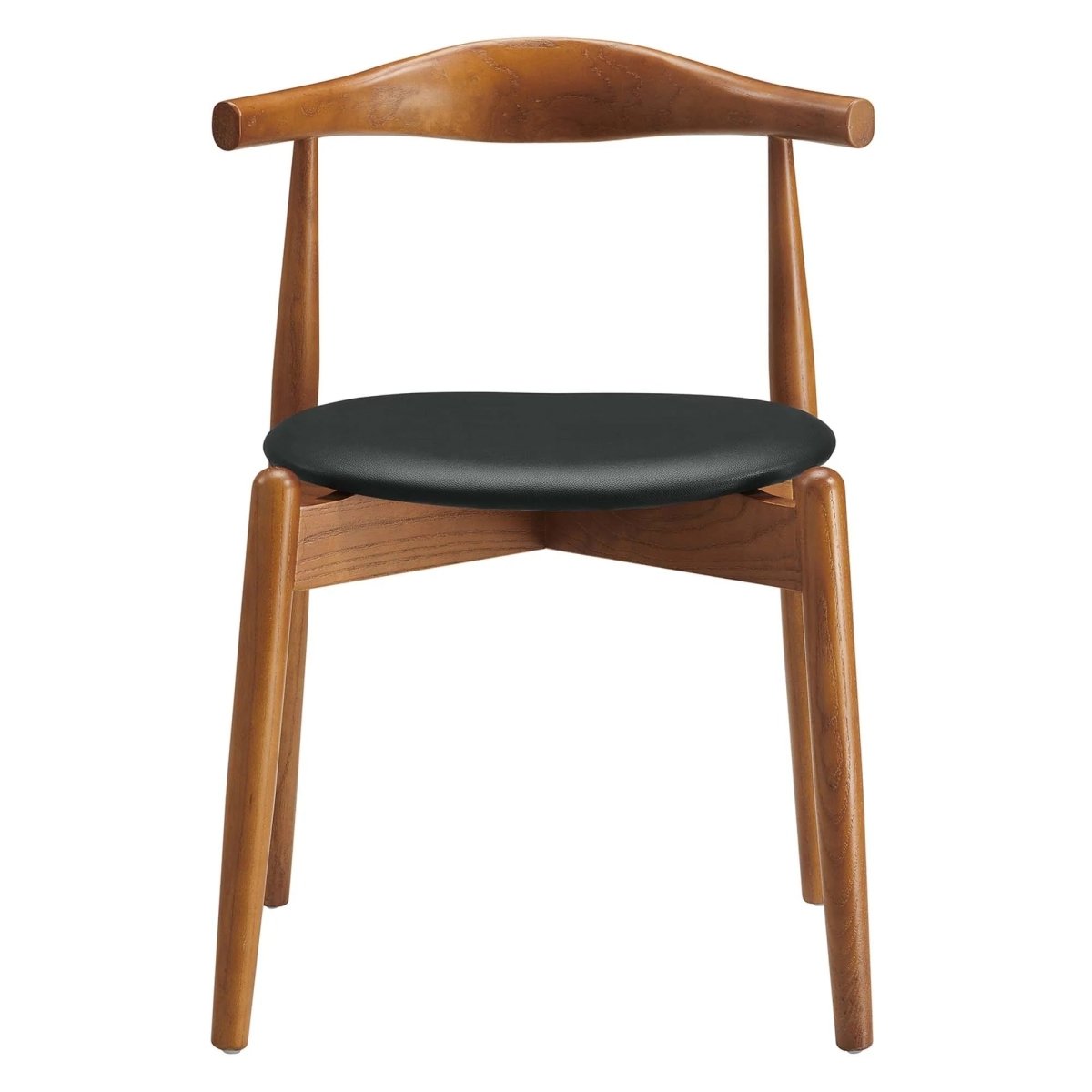 Set of 4 Natural Beech Wood Vinyl Upholstered Dining Side Chairs - Dining Chairs available at Alpine Outlets in Denver
