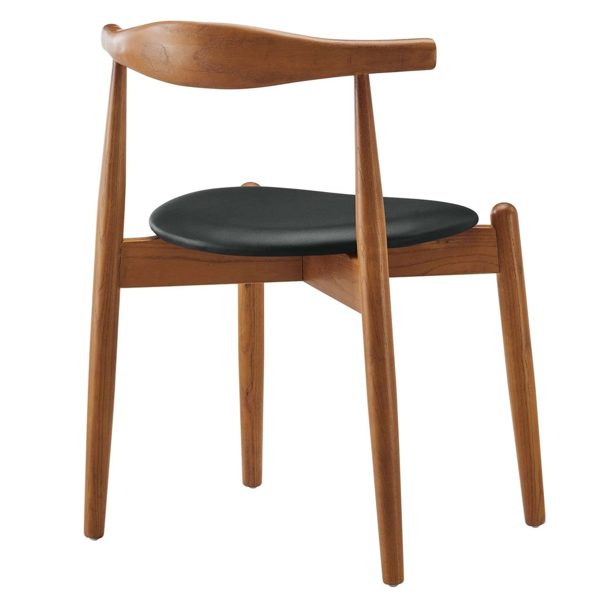 Set of 4 Natural Beech Wood Vinyl Upholstered Dining Side Chairs - Dining Chairs available at Alpine Outlets in Denver