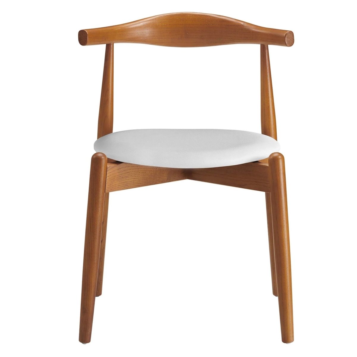 Set of 4 Natural Beech Wood Vinyl Upholstered Dining Side Chairs - Dining Chairs available at Alpine Outlets in Denver